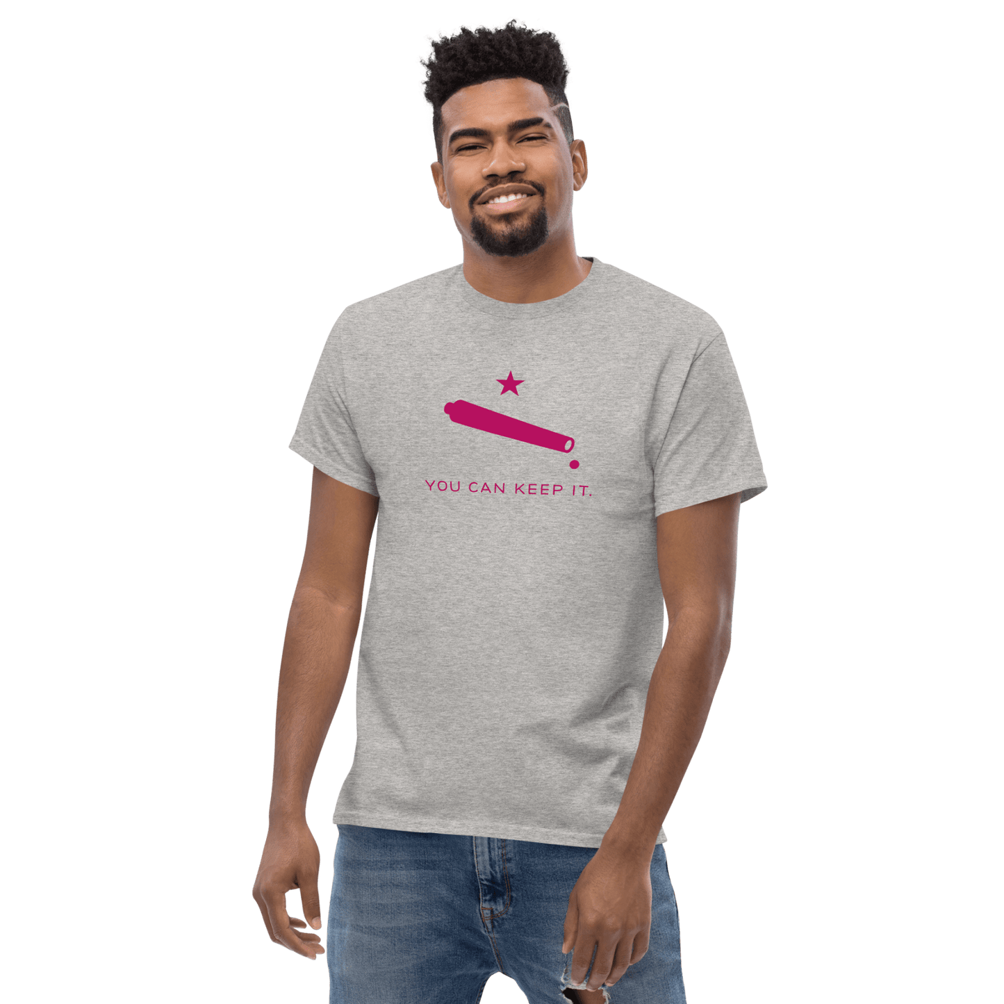 “You Can Keep It” Unisex Short Sleeve T-Shirt (Way Too Fuchsia)